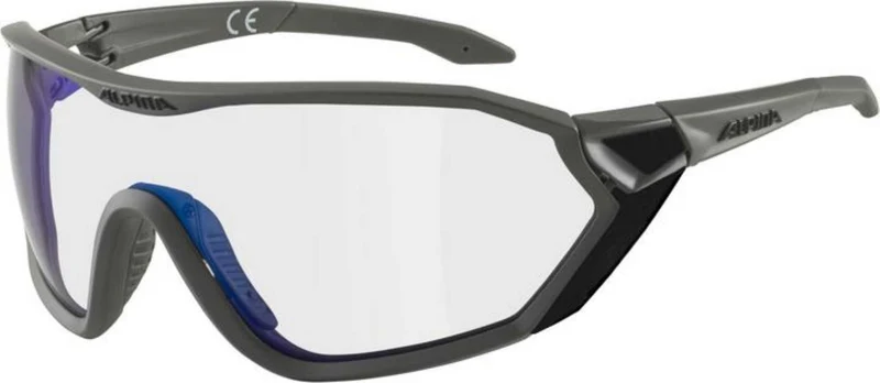 Alpina S-Way V Sportbrille moon-grey matt/varioflexmirror+ blue